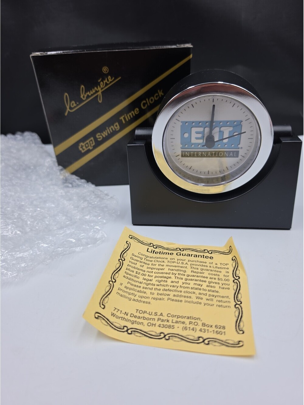 La Bruyère Black Desk Swing Time Clock - New Without Tags, Open Box